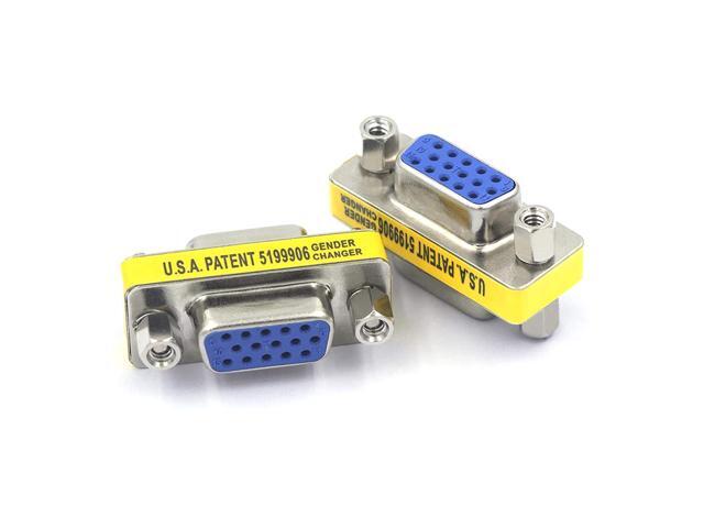 VCE 4-Pack VGA SVGA Coupler HD15 Female to Female Mini Gender Changer Coupler Vga Cable Adapter