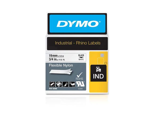 DYMO Industrial Flexible Nylon Labels Authentic DYMO Labels, For Labeling Wires, Cables and More (3/4', Black on White)