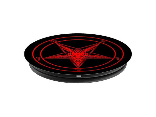 Pentagram Satanic Pentagram on Black with Baphomet PopSockets Grip and Stand for Phones and Tablets