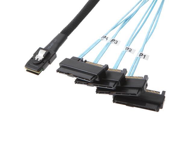 CableCreation Mini SAS Cable with SATA Power, Internal Mini SAS 36 Pin to 4 x 29 Pin Cord with SATA Power, SFF-8087 to SFF-8482 Cable, 3.3 FT