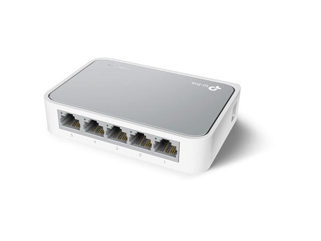 TP-Link 5 Port Fast Ethernet Switch Desktop Ethernet Splitter Ethernet Hub Plug and Play Fanless Quiet Unmanaged (TL-SF1005D), White