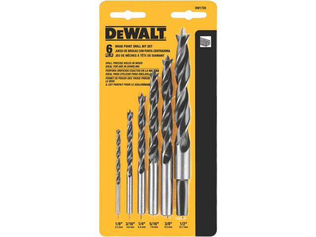 Photos - Other Power Tools DeWALT Drill Bit Set, Brad Point, 6-Piece , Black OM3VO-00-B005G-2 (DW1720)