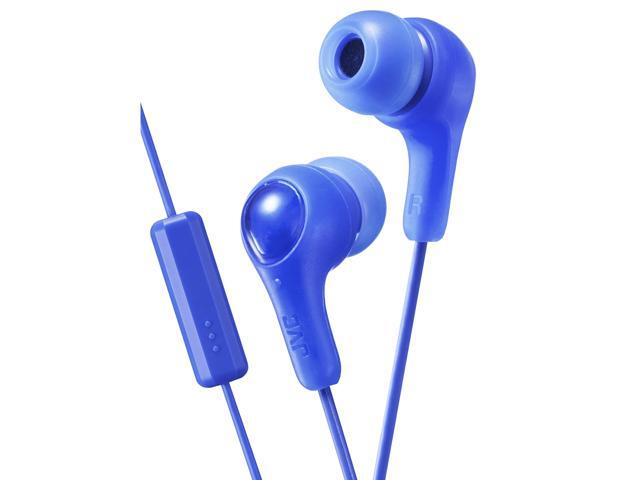 BLUE GUMY In ear earbuds with stay fit ear tips and MIC. Wired 3.3ft colored cord cable with headphone jack. Small, medium, and large ear tip...