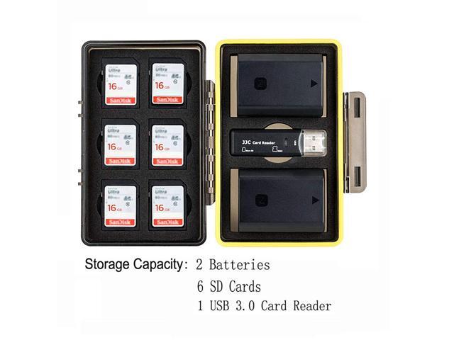 JJC Camera Battery Case Organizer Holder Fits for Canon LP-E6 LP-E8 LP-E12 LP-E17 NB-13L Nikon EN-EL15 EN-EL14 Fujifilm NP-W126 NP-W126S NP-95 Sony...