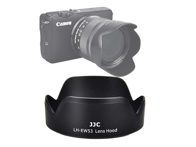 JJC LH-EW53 Dedicated Bayonet Lens Hood for Canon EF-M 15-45mm f/3.5-6.3 is STM Lens, Canon 15-45mm is STM Lens Hood Shade, Replacement of Canon...