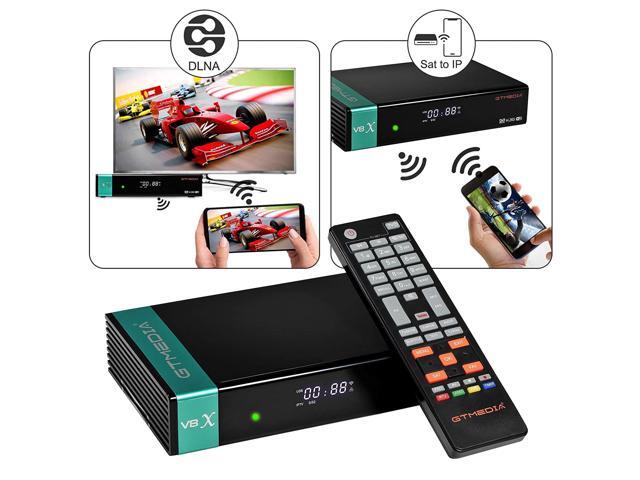 GTMEDIA V8X HD DVB-S/S2/S2X FTA Digital Satellite Receiver, Free to Air Built-in 2.4G WiFi TV Sat Decoder Supports Intelsat 901 at 27.5°W BBC Channel