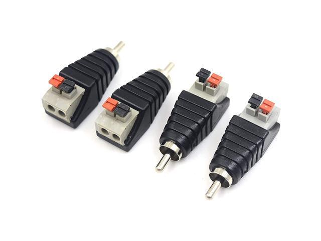 Poyiccot Speaker Wire to RCA Adapter Converter, RCA to Speaker Wire Adapter Subwoofer Speaker Phono RCA Male to AV 2 Screw Terminal Video Audio...