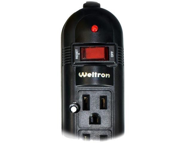 Weltron - Mountable Surge Protector 6 ft. (WSP-600PLF-6BK)