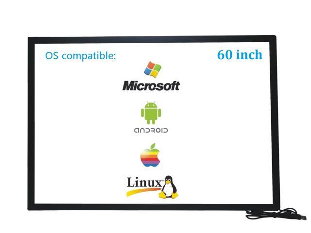 60 Inch 10 Points Infrared IR Multi Touch Screen Overlay Frame Panel USB Free Driver