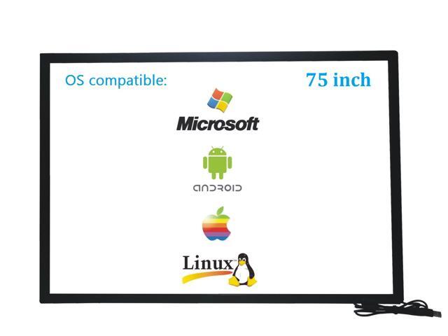 75 Inch 10 Points Infrared IR Multi Touch Screen Overlay Frame Panel USB Free Driver