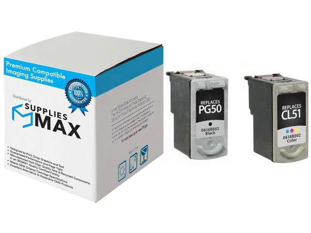 SuppliesMAX Compatible Replacement for Canon PIXMA MP-150/160/450/MX-300/310/318 Inkjet Combo Pack (Black/Color) (PG-50/CL-51PVP)