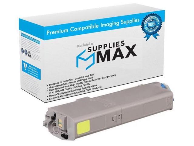 SuppliesMAX Compatible Replacement for Okidata C532dn/C542dn/MC-563dn/MC-573dn Series Yellow High Yield Toner Cartridge (6000 Page Yield) (46490601)