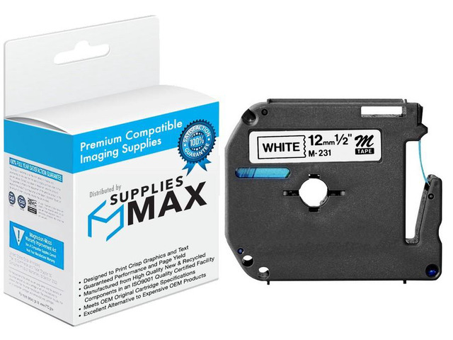 SuppliesMAX Compatible Replacement for Brother Black on White Non-Laminated P-To