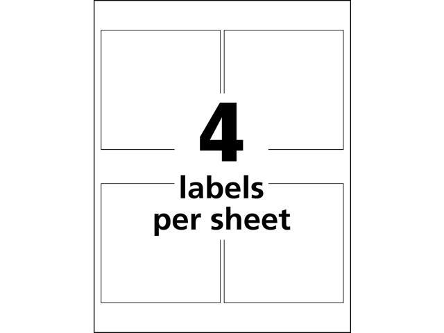 Avery Chem Label, 4'W x 4'H, 200 Labels, PK200 White Synthetic Film 60524