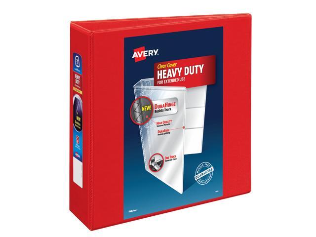 Avery - Heavy Duty 3" 3-Ring View Binders, D-Ring - Red - image 9