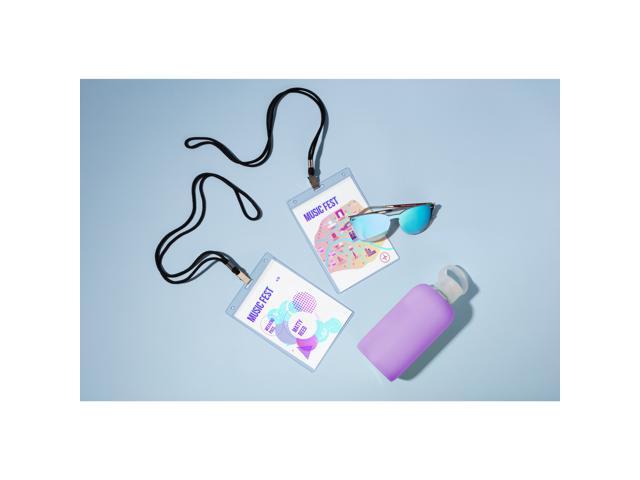 Avery Vertical Name Badges & Tickets, Durable Plastic Holders, Lanyards, 6' x 4-1/4', 75 Badges (8521)