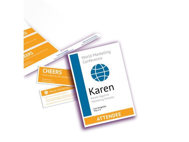 Avery Vertical Name Badge Inserts, 6' x 4 1/4', White, Box Of 100 Inserts