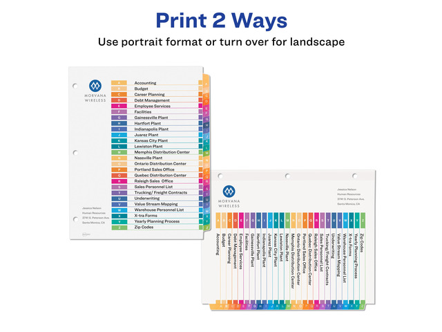 Ready Index A-Z 26 Tab Dividers, Customizable TOC, 6 Sets (11832)
