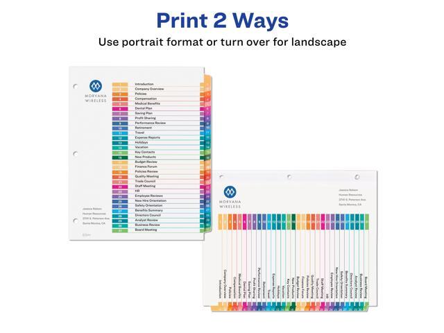 Avery - Ready Index Table of Contents Paper Dividers, 1-31 Tabs, 6 Sets/Pack - Multicolor - image 3