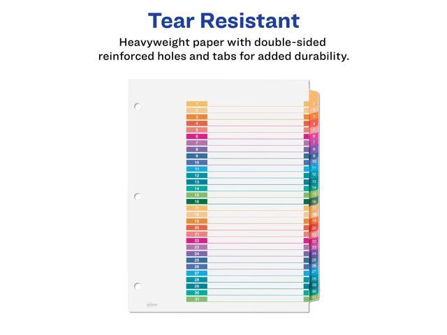 Avery - Ready Index Table of Contents Paper Dividers, 1-31 Tabs, 6 Sets/Pack - Multicolor - image 5