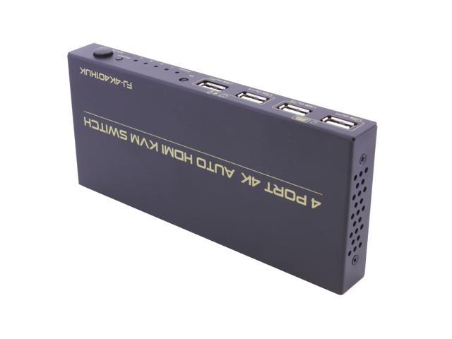HDMI KVM Switch 4 Port Auto Hotkey USB 2.0 With 4 Set Cable Remote Control - axGear