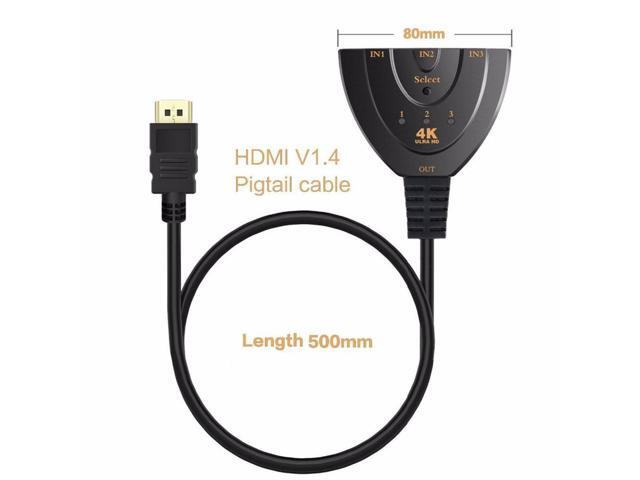 3 Port Auto HDMI Switch Switcher Splitter Hub Box Adapter HD 4K x 2k HDTV