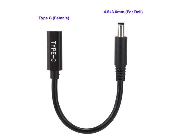 USB 3.1 Type C USB C Laptop Charger Power Adapter Converter Cable USB Type C Female to 4.5*3.0mm DC Plug Jack for Dell 65W or below Laptops