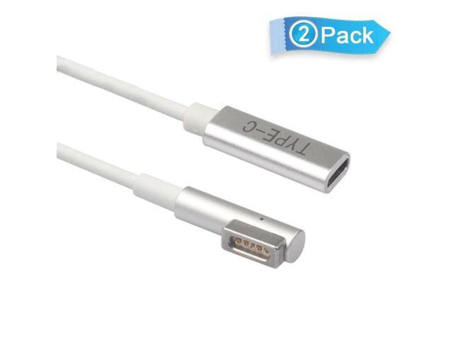 2-Pack USB-C Type C Female to Magsafe 1 L-Tip Power Adapter Charging Cable works for Apple MacBook Air Pro 15 inch 17 inch Before Year 2012(with.