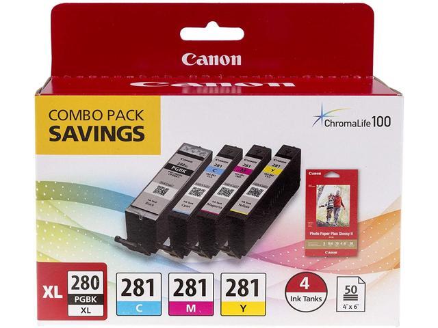 Canon - PGI-280 XL/CLI-281 4-Pack High-Yield - Pigment Black, Standard Capacity - Cyan, Magenta, Yellow Cartridges + Photo Paper - Black/Cyan/Magenta/Yellow - image 6