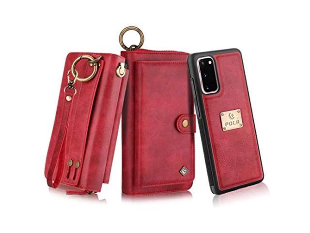 Compatible Galaxy S20 Wallet Case, Multi-Functional Pu Leather Zip Wristlets Clutch Detachable Magnetic Card Slots Cash Purse Protection Cover For. (100410503259 Electronics Communications Telephony Mobile Phone Cases) photo