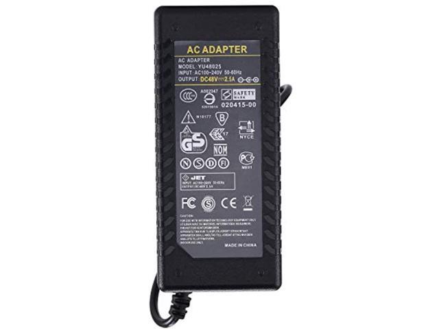 Ac Dc 48V 2.5A Power Supply Adapter, Ac 100-240V To Dc 48V 120W 120 Watt Charger For Poe Switch Injectors,Dc Plug Jack 5.5Mm X 2.5Mm