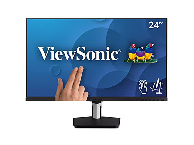 Td2455 24 Inch 1080P Ips 10-Point Multi Touch Screen Monitor With Advanced Dual-Hinge Ergonomics Usb C Hdmi And Displayport Out, Black