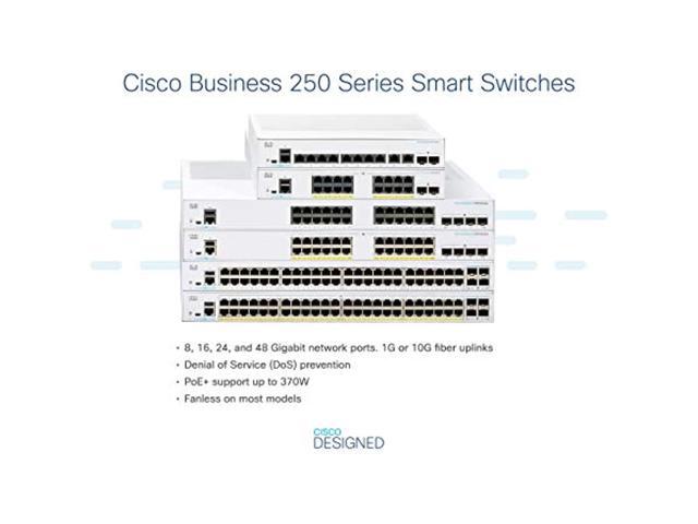 Business Cbs250-8T-E-2G Smart Switch, 8 Port Ge Ext Ps, 2X1g Combo, Limited Lifetime Protection (Cbs250-8T-E-2G-Na)