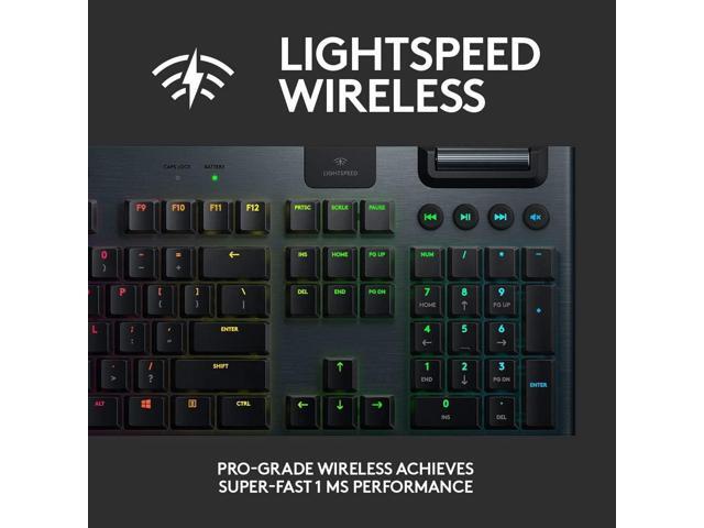 G915 LIGHTSPEED RGB Mechanical Gaming Keyboard, Low Profile GL Clicky Key Switch, LIGHTSYNC RGB, Advanced LIGHTSPEED Wireless and Bluetooth Support...