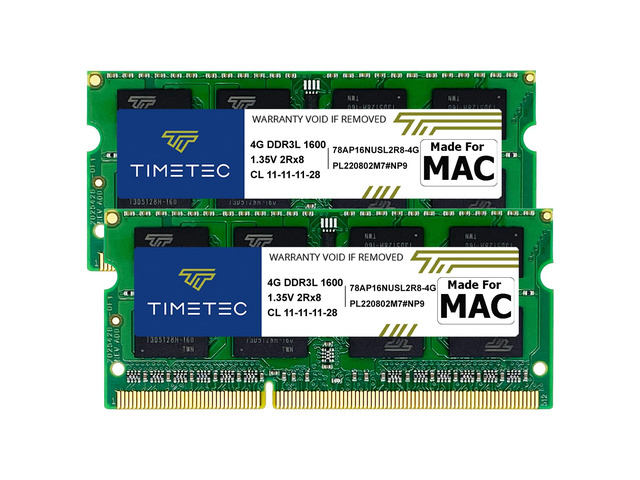 Timetec Hynix IC 8GB KIT(2x4GB) Compatible for Apple DDR3L 1600MHz PC3L-12800 for Early/Mid/Late 2011, Mid/Late 2012, Early/Late 2013, Late 2014,...