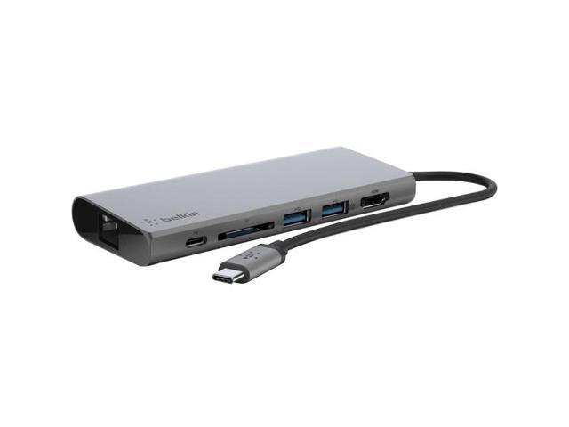 Belkin - 4-Port USB Type-C Hub with Gigabit Ethernet Adapter - Space Gray - image 3