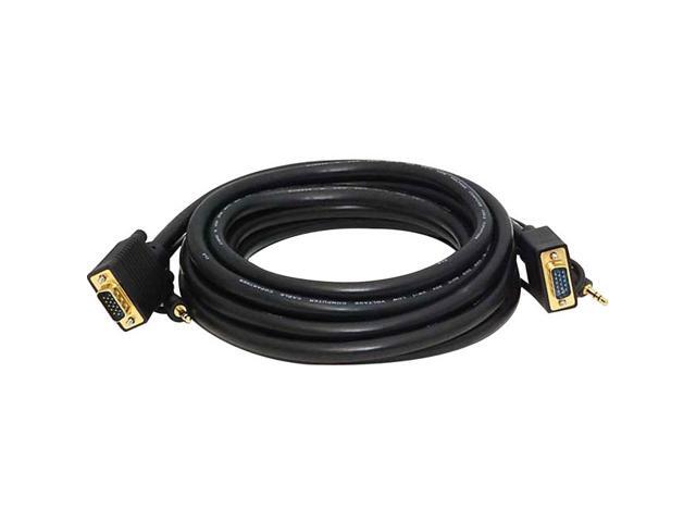 Monoprice Super VGA Cable - 15 Feet - Male to Male With Stereo Audio and Triple Shielding CL2 Rated, HD15, Gold Plated