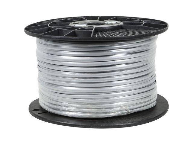 Monoprice 4 Conductor Stranded Bulk Phone Cable - 1000 Feet - Silver, 28AWG, Flat Cable