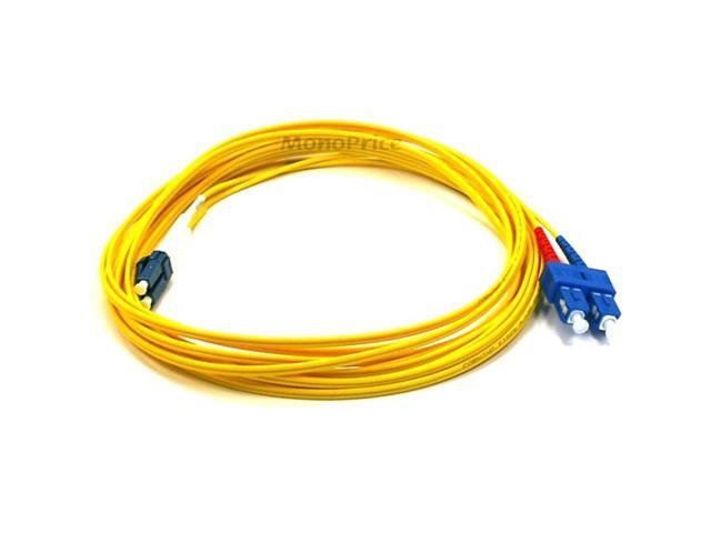 Monoprice Fiber Optic Cable - 5 Meter - Yellow LC to SC, 9/125 Type, Single Mode, Duplex
