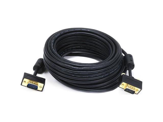 Monoprice Ultra Slim SVGA Super VGA M/M Monitor Cable - 35 Feet With Ferrites 30/32AWG, Gold Plated Connector