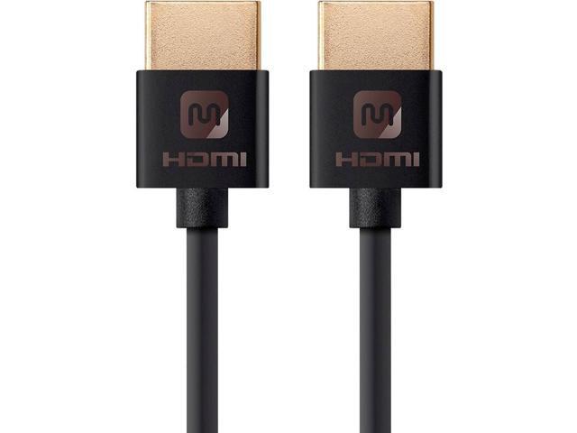 Monoprice HDMI High Speed Cable - 3 Feet - Black, 4K@60Hz, HDR, 18Gbps, 36AWG, YUV 4:4:4 - Ultra Slim Series