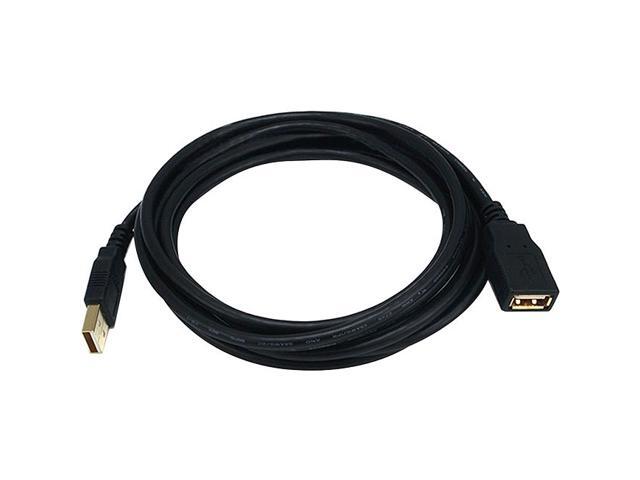 Monoprice USB 2.0 Extension Cable - 10 Feet - Black Type-A Male to USB Type-A Female, 28/24AWG, Gold Plated Connectors