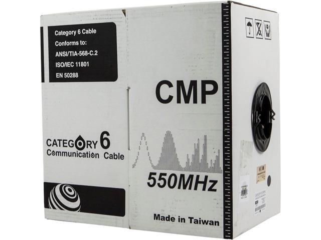 Monoprice Cat6 Ethernet Bulk Cable - 1000 Feet - Black Network Internet Cord - Solid, 550Mhz, UTP, CMP, Plenum, Pure Bare Copper Wire, 23AWG, No...