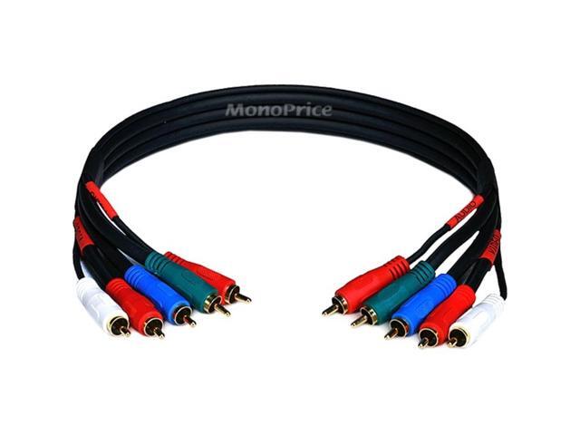 Monoprice 1.5ft 22AWG 5-RCA Component Video/Audio Coaxial Cable (RG-59/U) - Black