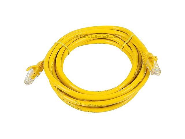 Monoprice Cat6 Ethernet Patch Cable - 10 Feet - Yellow Network Internet Cord - RJ45, Stranded, 550Mhz, UTP, Pure Bare Copper Wire, 24AWG -...