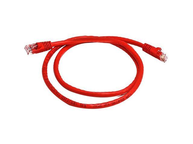 Monoprice Cat6 Ethernet Patch Cable - 3 Feet - Red Network Internet Cord - RJ45, Stranded, 550Mhz, UTP, Pure Bare Copper Wire, 24AWG