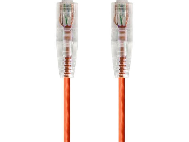 Monoprice Cat6 Ethernet Patch Cable - 2 feet - Orange Snagless RJ45 Stranded 550MHz UTP CMR Riser Rated Pure Bare Copper Wire 28AWG - SlimRun Series