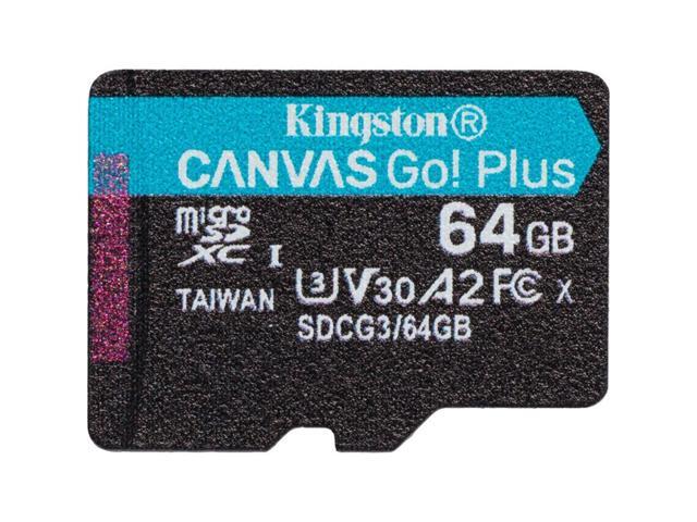 Kingston Canvas Go! Plus 64 GB Class 10/UHS-I (U3) microSDXC - 170 MB/s Read - 70 MB/s Write
