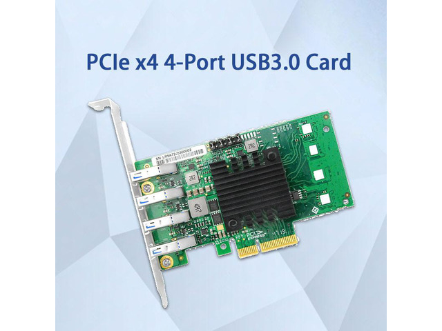Linkreal 4 Port USB 3.0 Type-A PCI Express Expansion Card PCIe to USB 3.0 Host Controller Card Super-speed 5Gbps with 15 Pin Power Connector
