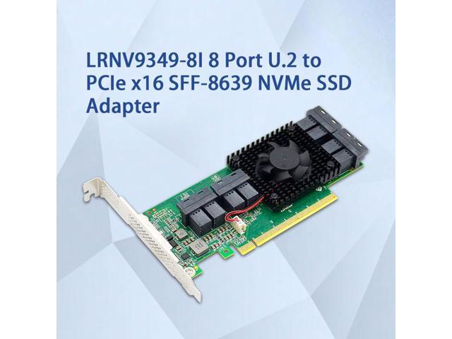 Linkreal 8 Port U.2 to PCI Express x16 SFF-8639 NVMe SSD Adapter with SFF-8643 Mini-SAS HD 36 Pin Connector and PLX8749 chipset for Servers